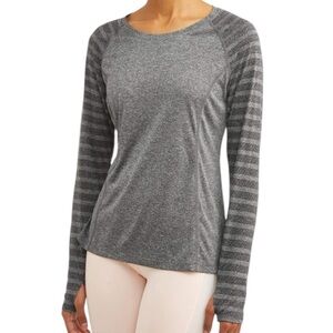 New Avia Gray Women's XL(16-18) Core Active Long Sleeve Performance T-Shirt